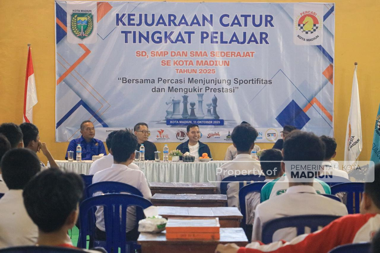 Wakil Wali Kota Madiun Buka Kejuaraan Catur Pelajar 2025, Dorong Prestasi dan Promosi Kota Lewat Catur