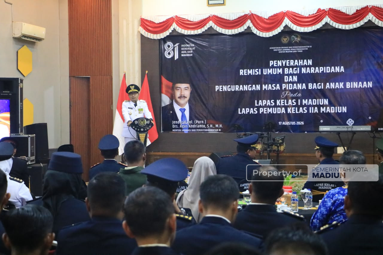Plt Wali Kota Hadiri Penyerahan Remisi Warga Binaan Lapas I Madiun