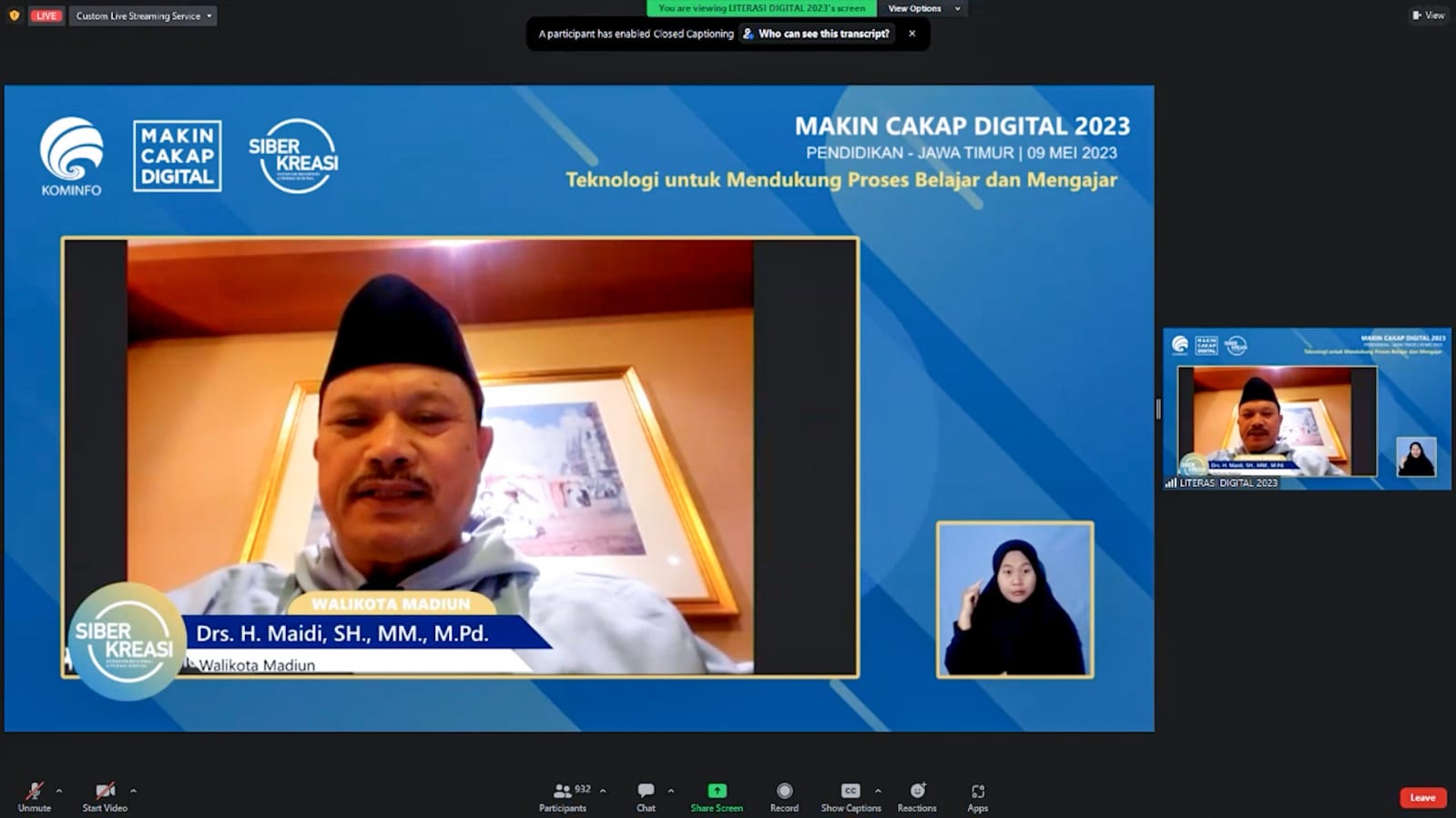 Jadi Keynote Speech Literasi Digital, Wali Kota Tak Ingin Pelajar Jadi Korban Perubahan