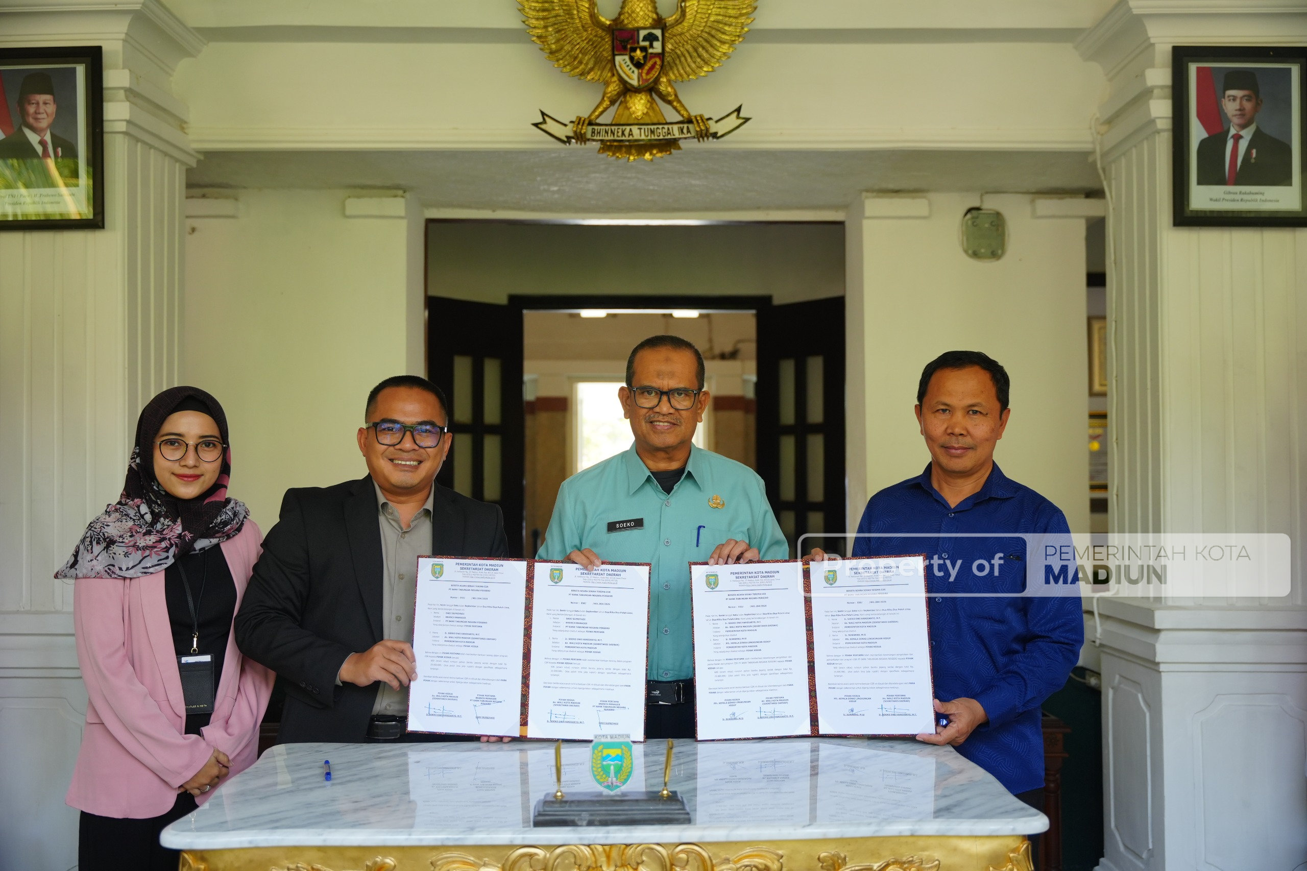 Sekda Kota Madiun Terima Penyaluran CSR Bersama Sektor Swasta Tingkatkan Lingkungan Sehat