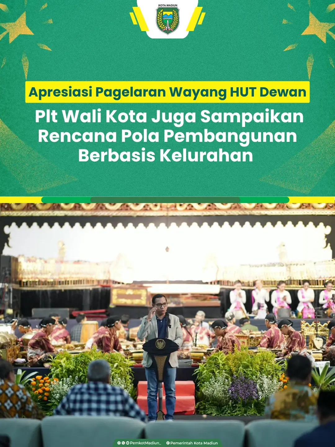 Giat bernuansa budaya tak hanya mengemuka dari lembaga eksekutif Pemerintah Kota Madiun. Namun juga datang dari lembaga ...