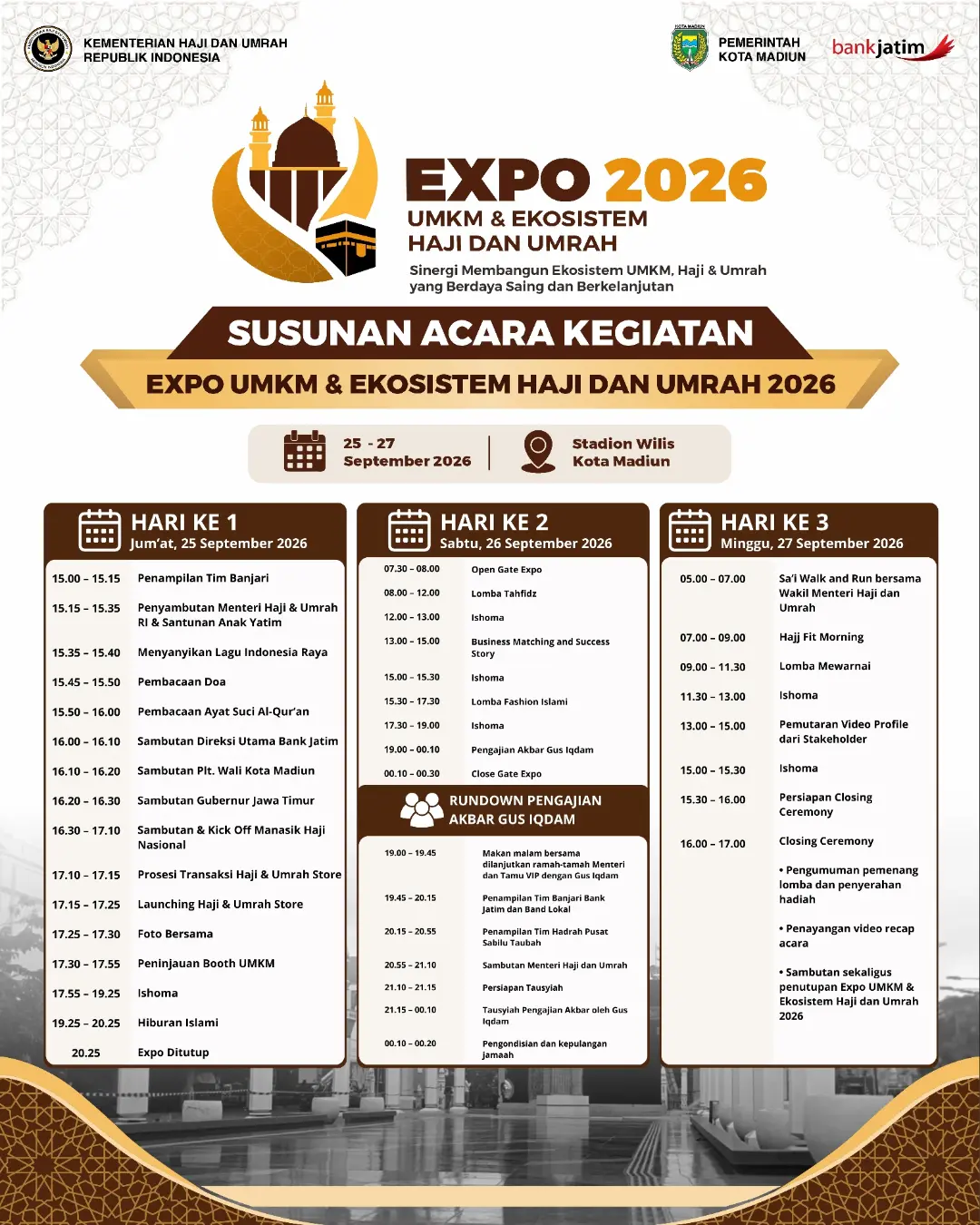 Hallo #SobatHaji Sekitar Kota Madiun, akhir bulan September ini ada agenda yang sayang untuk dilewatkan! EXPO 2026: UMKM...