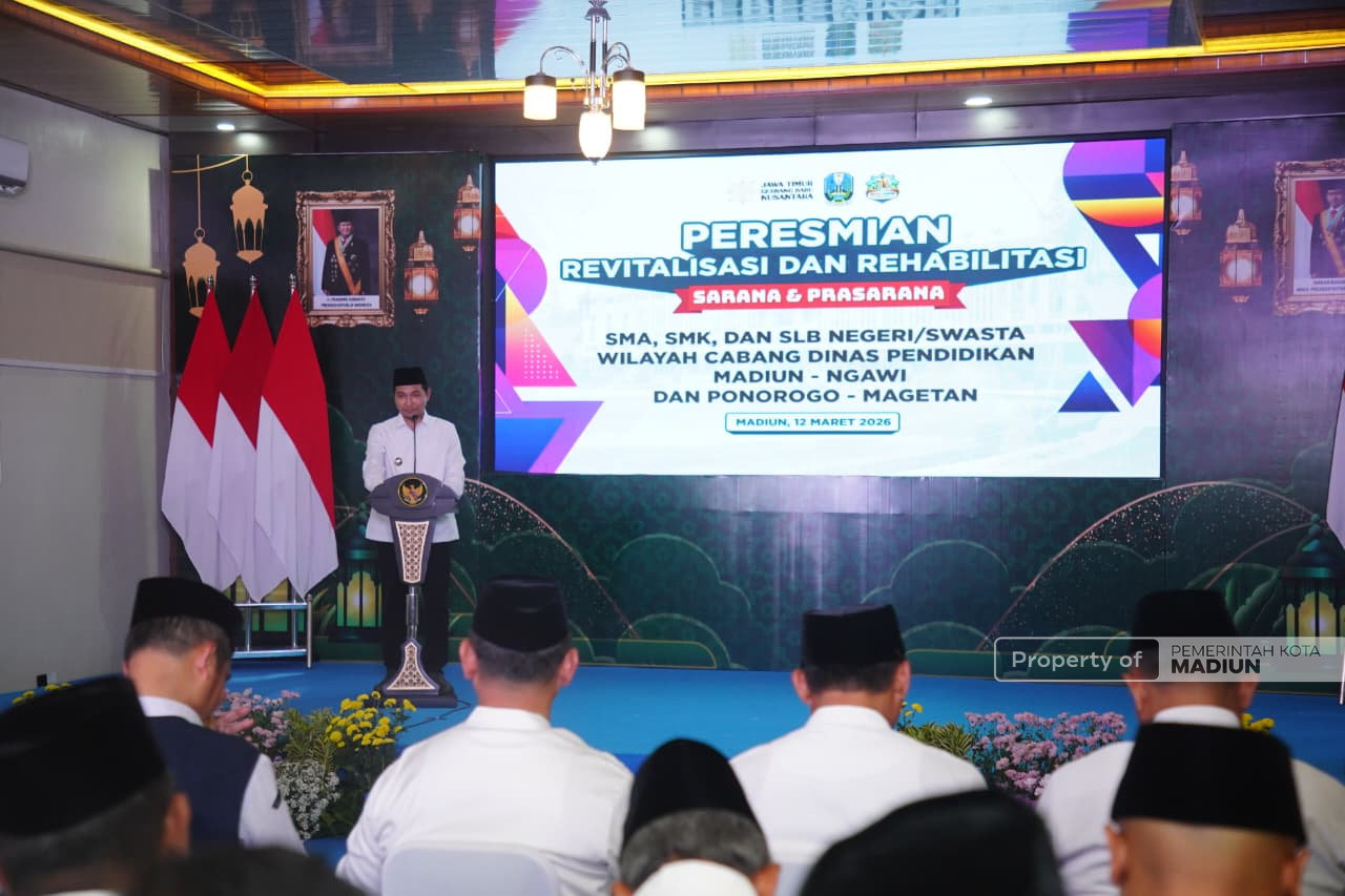 Sembilan Sekolah Tingkat Menengah Atas Kota Madiun Dapat Bantuan Program Revitalisasi, Diresmikan Gubernur Sore Tadi
