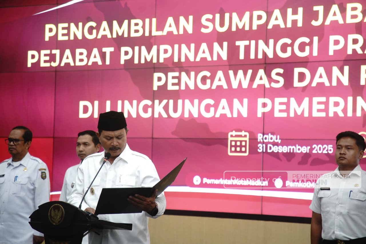 Tutup Tahun 2025, Wali Kota Madiun Lantik 59 Pejabat untuk Perkuat Akselerasi Kinerja