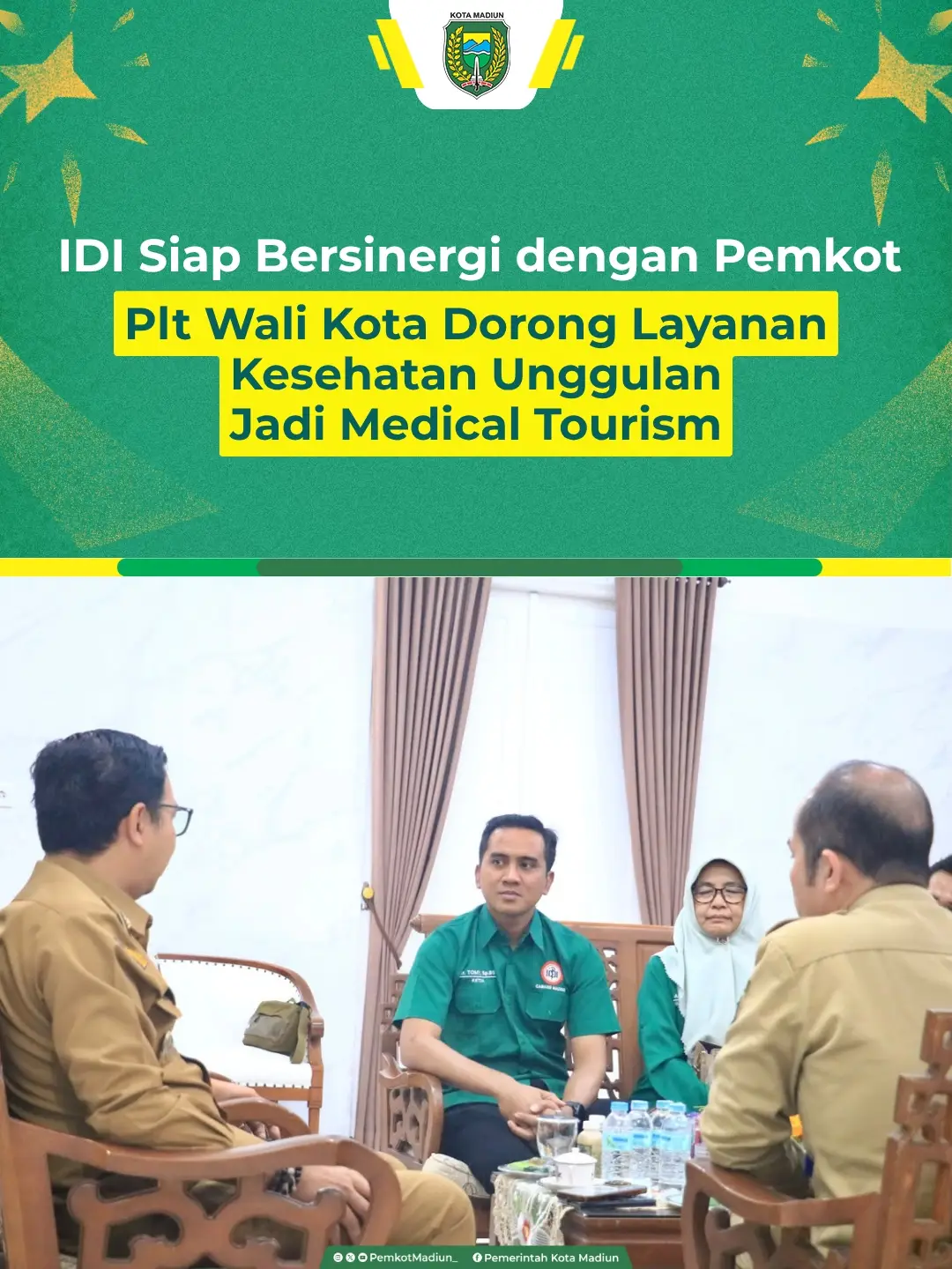Kepengurusan baru IDI Kota Madiun memperkuat komitmen untuk bersinergi dengan Pemerintah Kota Madiun. Dalam audiensi ber...