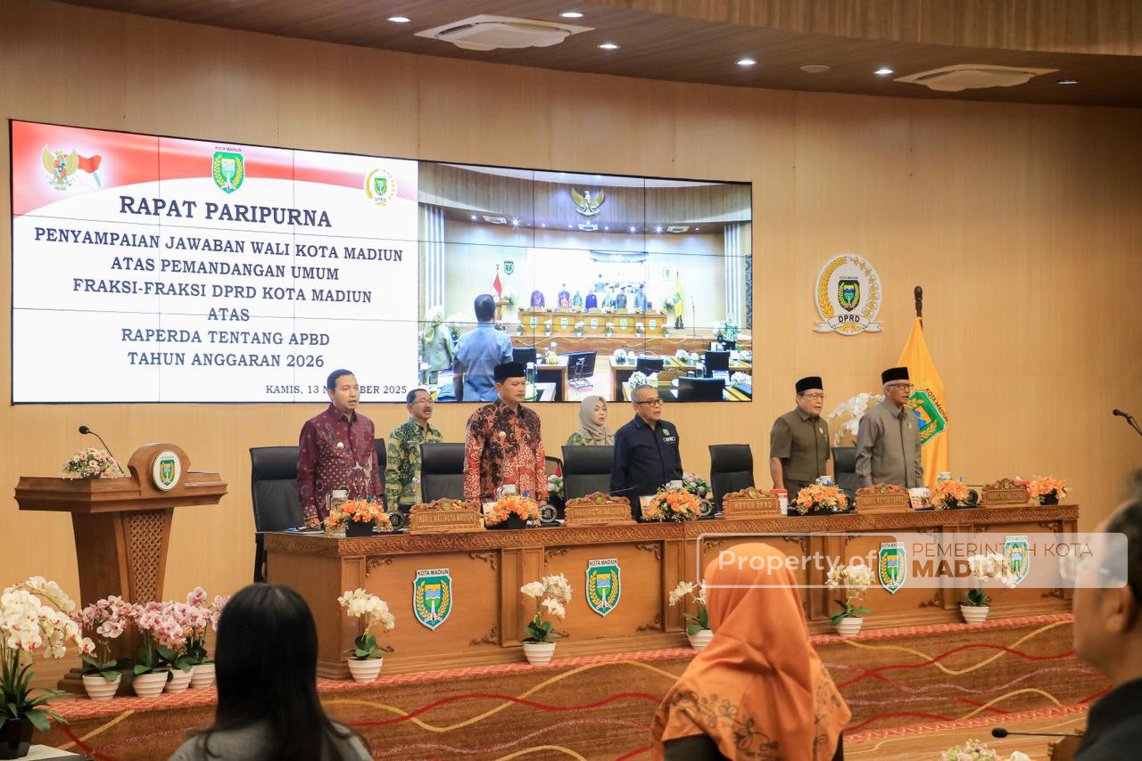 Pembahasan Raperda APBD 2026, Wali Kota Madiun Jawab PU Fraksi DPRD