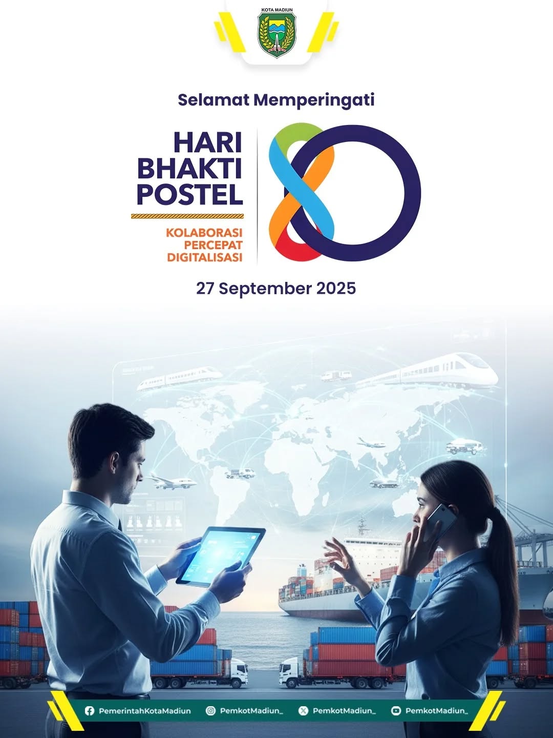 Selamat Hari Bhakti Postel Ke 80 Hari bersejarah ini menjadi pengingat dedikasi para insan pos dan telekomunikasi, serta...