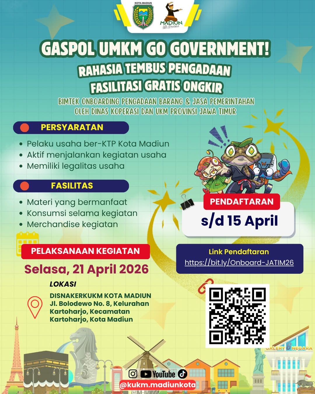 🚀 Gaspol UMKM Go Government! Buat kamu pelaku UMKM di Kota Madiun, ini kesempatan emas buat naik level! ✨ Yuk, belajar ...