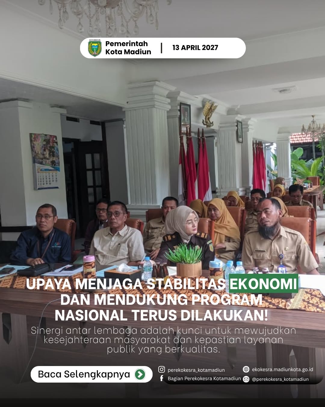 Dalam rangka memperkuat sinergi kebijakan pusat dan daerah, Pemerintah Kota Madiun menghadiri rapat koordinasi melalui Z...