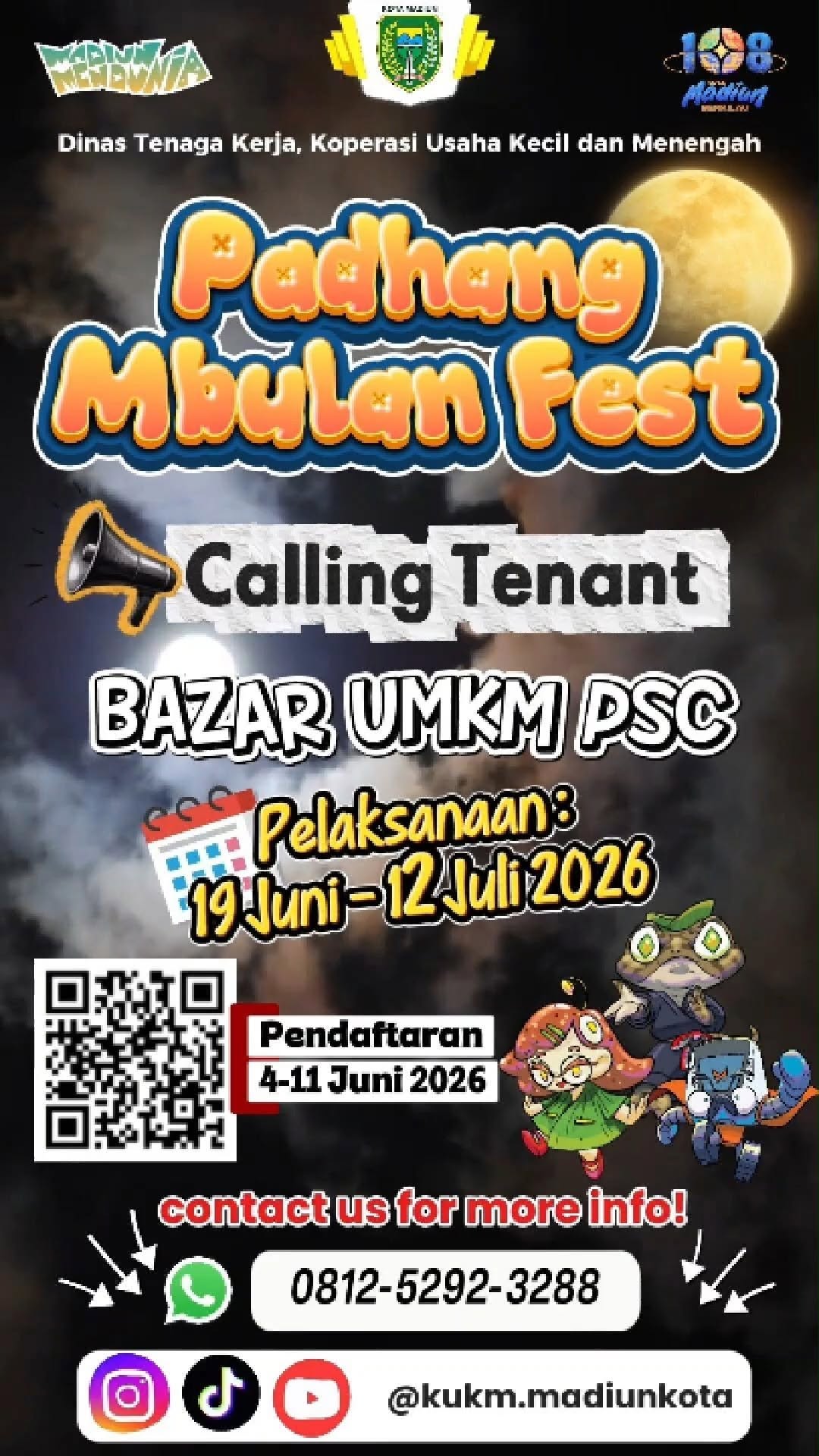 ✨ Calling Tenant Padhang Mbulan Fest sudah dibuka! 🌙 Yuk, segera daftarkan usaha terbaikmu dan jadi bagian dari kemeria...